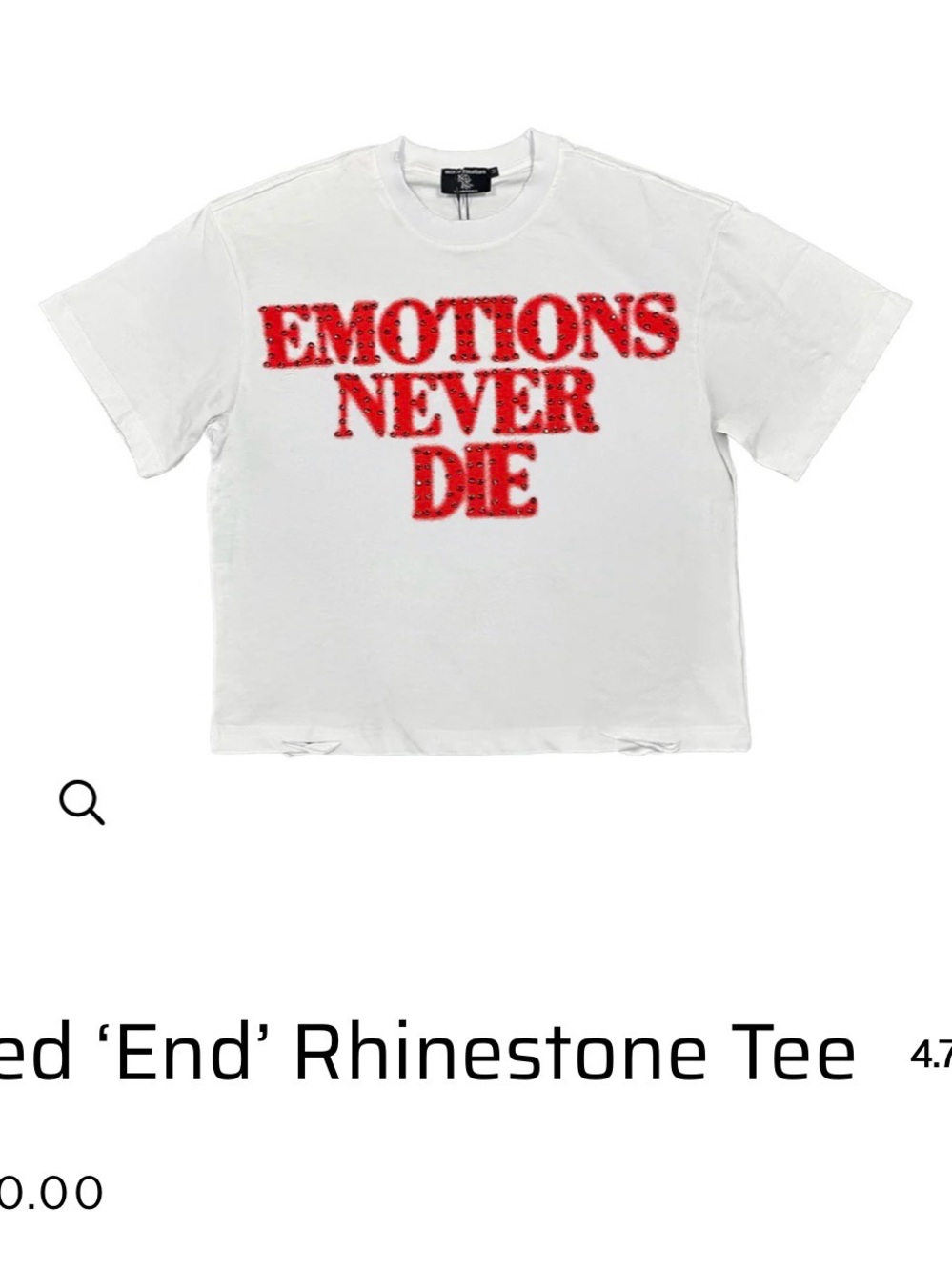 Red "End" Rhinestone Tee